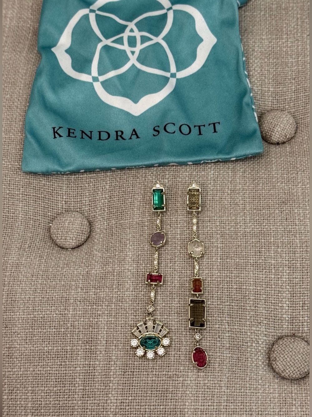 Kendra Scott • asymmetrical multistone drop earrings - Picture 4 of 8